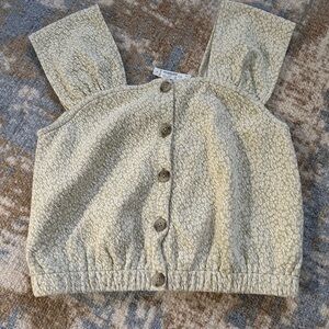 Madewell Textured Cream Button-Up Top